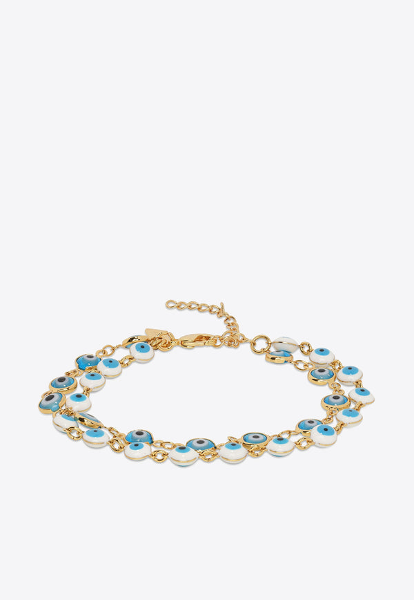 Crystal Haze Jewelry Nazar Chain Layered Bracelet Blue NAZARBRACELETBLUE MULTI