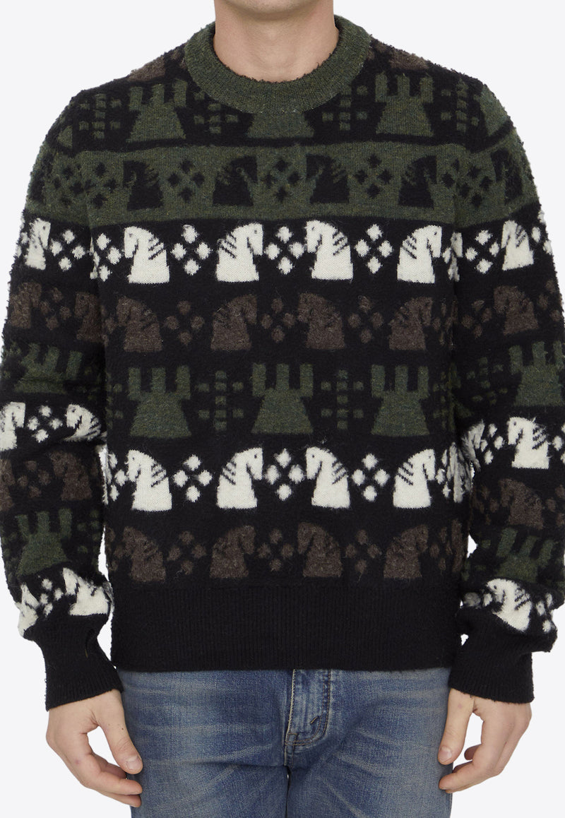 Burberry Chess Pattern Crewneck Sweater Green 8076893--A1879