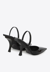 The Attico Ester 95 Patent Leather Slingback Pumps Black WS790-E056-100