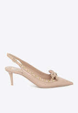 Valentino Rockstud 60 Bow Detail Slingback Pumps Pink 4W2S0IB8-TZE-GF9