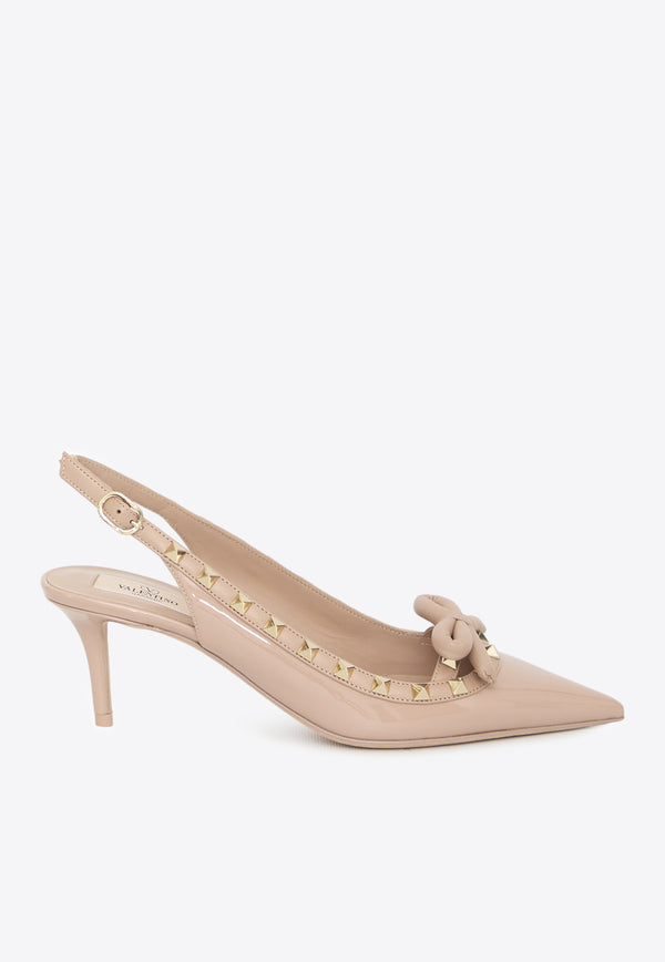 Valentino Rockstud 60 Bow Detail Slingback Pumps Pink 4W2S0IB8-TZE-GF9