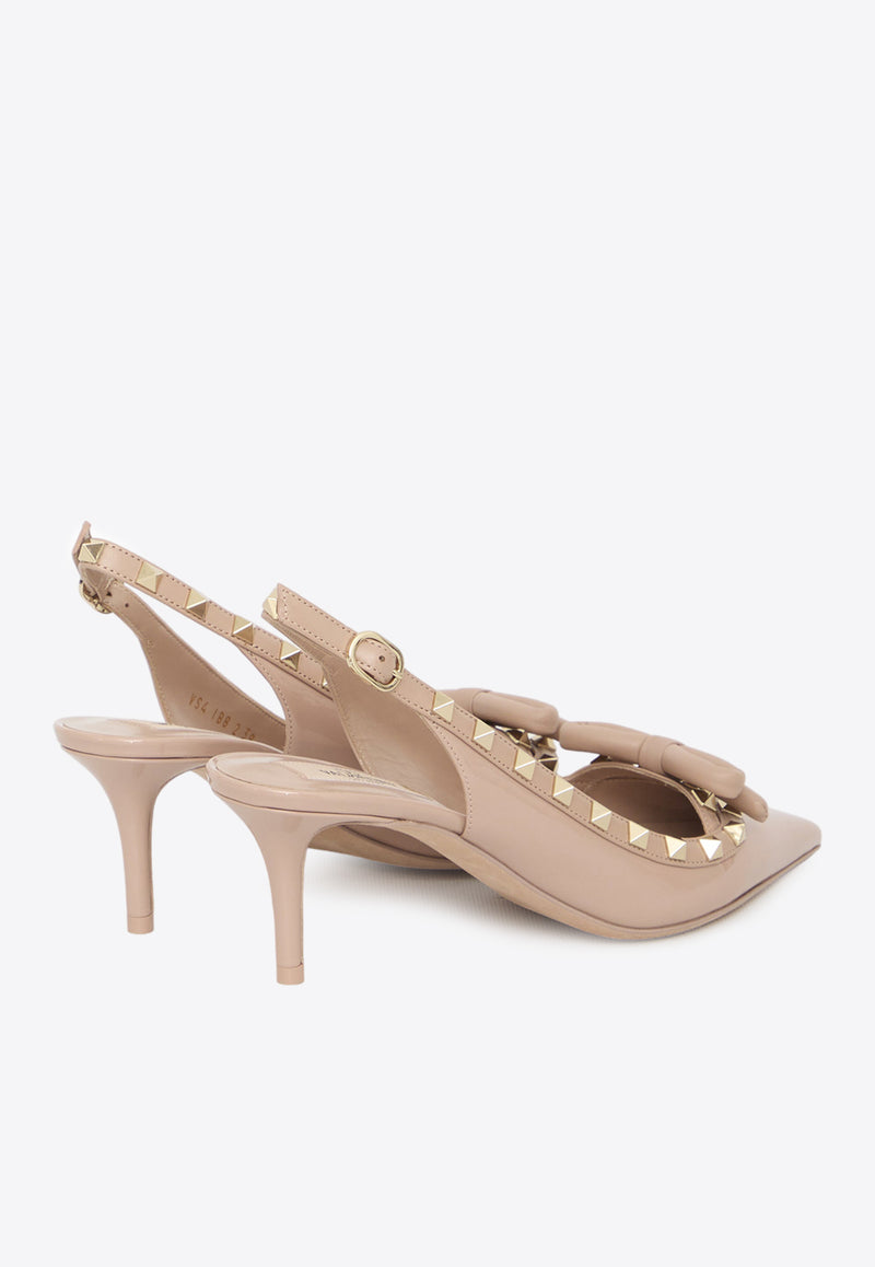 Valentino Rockstud 60 Bow Detail Slingback Pumps Pink 4W2S0IB8-TZE-GF9