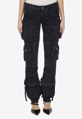 The Attico Essie Skinny Cargo Jeans Black WCP113-D066-100