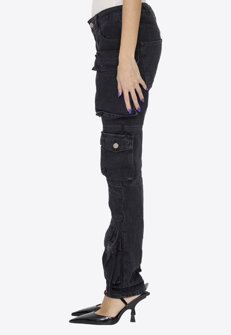 The Attico Essie Skinny Cargo Jeans Black WCP113-D066-100