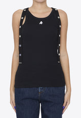 The Attico Logo Appliqué Ribbed Tank Top Black WCT229-J038-100