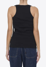 The Attico Logo Appliqué Ribbed Tank Top Black WCT229-J038-100