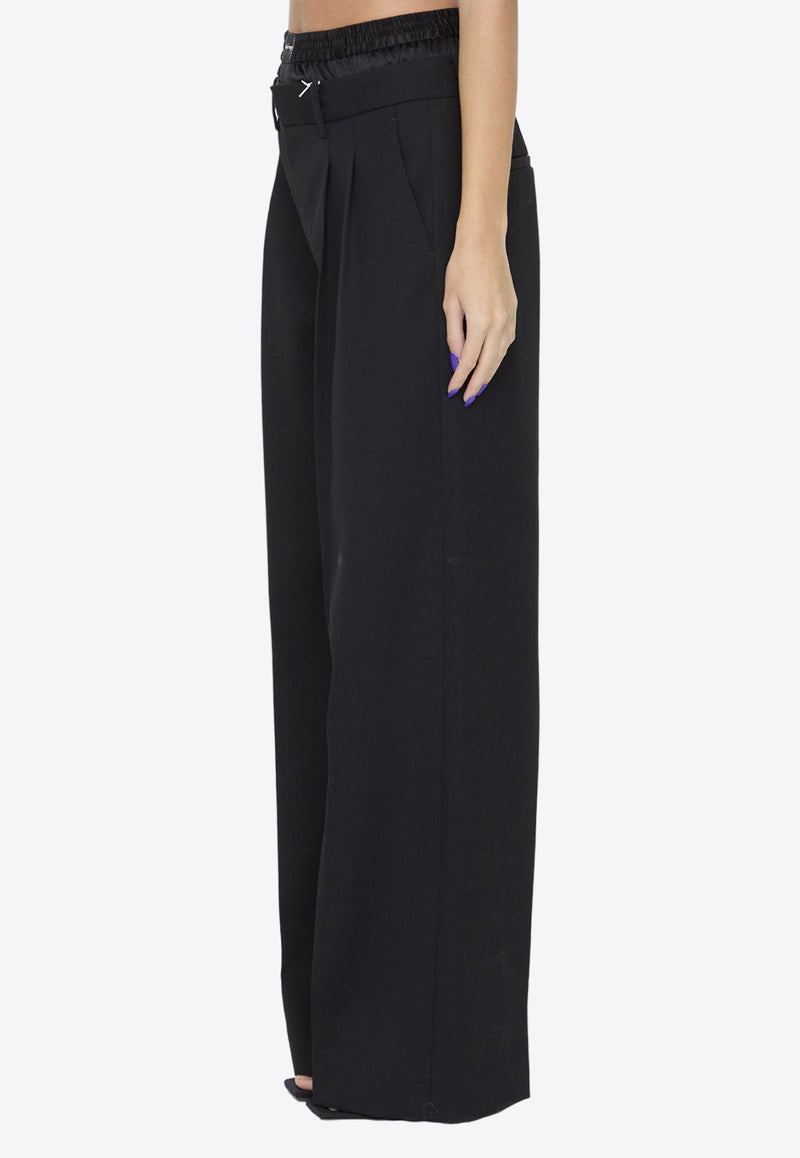 Alexander Wang Layered Wide-Leg Tailored Wool Pants Black 1WC1244674--001