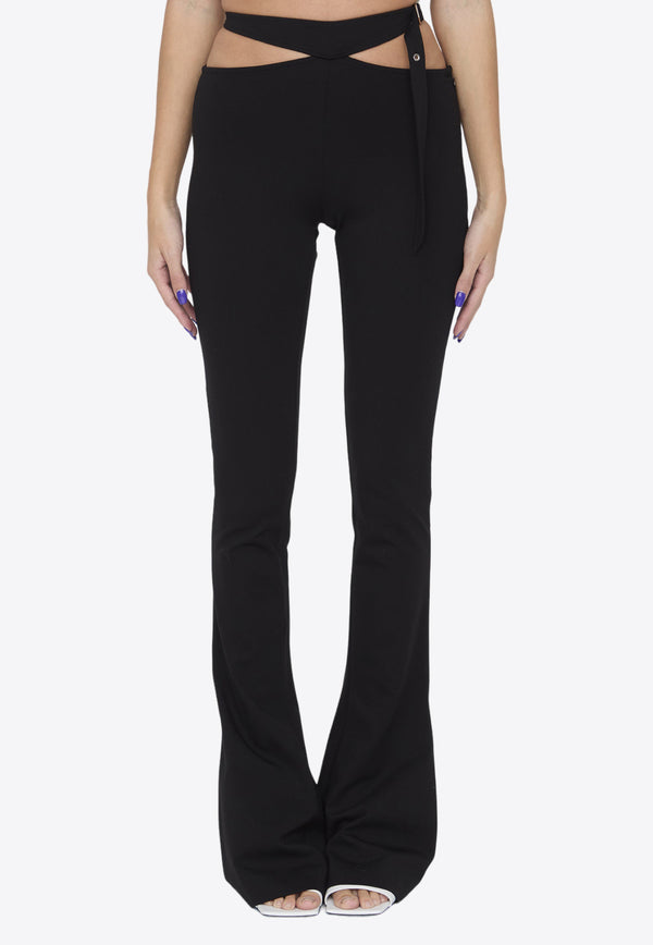 The Attico Cut-Out Flared Pants Black WCP166-RY02-100