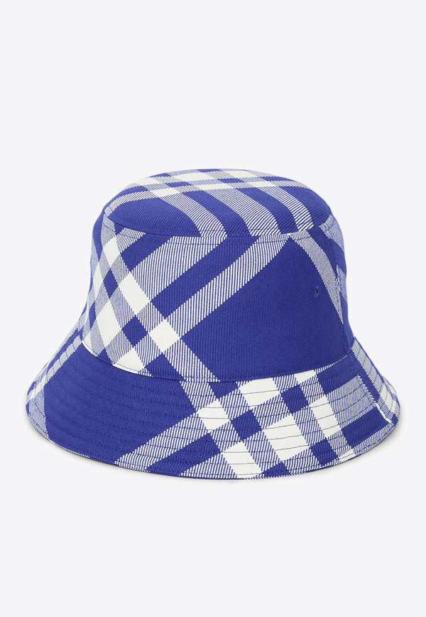 Burberry Check Print Bucket Hat Blue 8079490--B7369