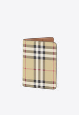 Burberry Check Print Passport Holder Beige 8073975--A7026