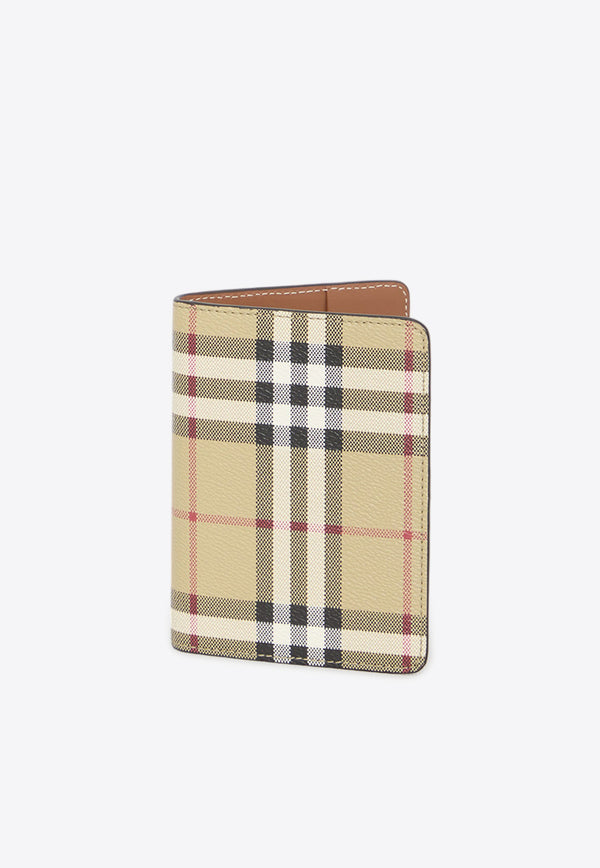 Burberry Check Print Passport Holder Beige 8073975--A7026