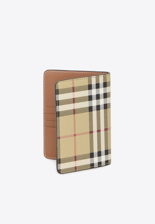 Burberry Check Print Passport Holder Beige 8073975--A7026