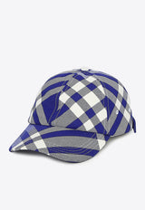 Burberry Check Print Baseball Cap Blue 8079477--B7369