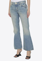 Balmain Western Boot-Cut Jeans Blue CF1MJ120DE04--6FF