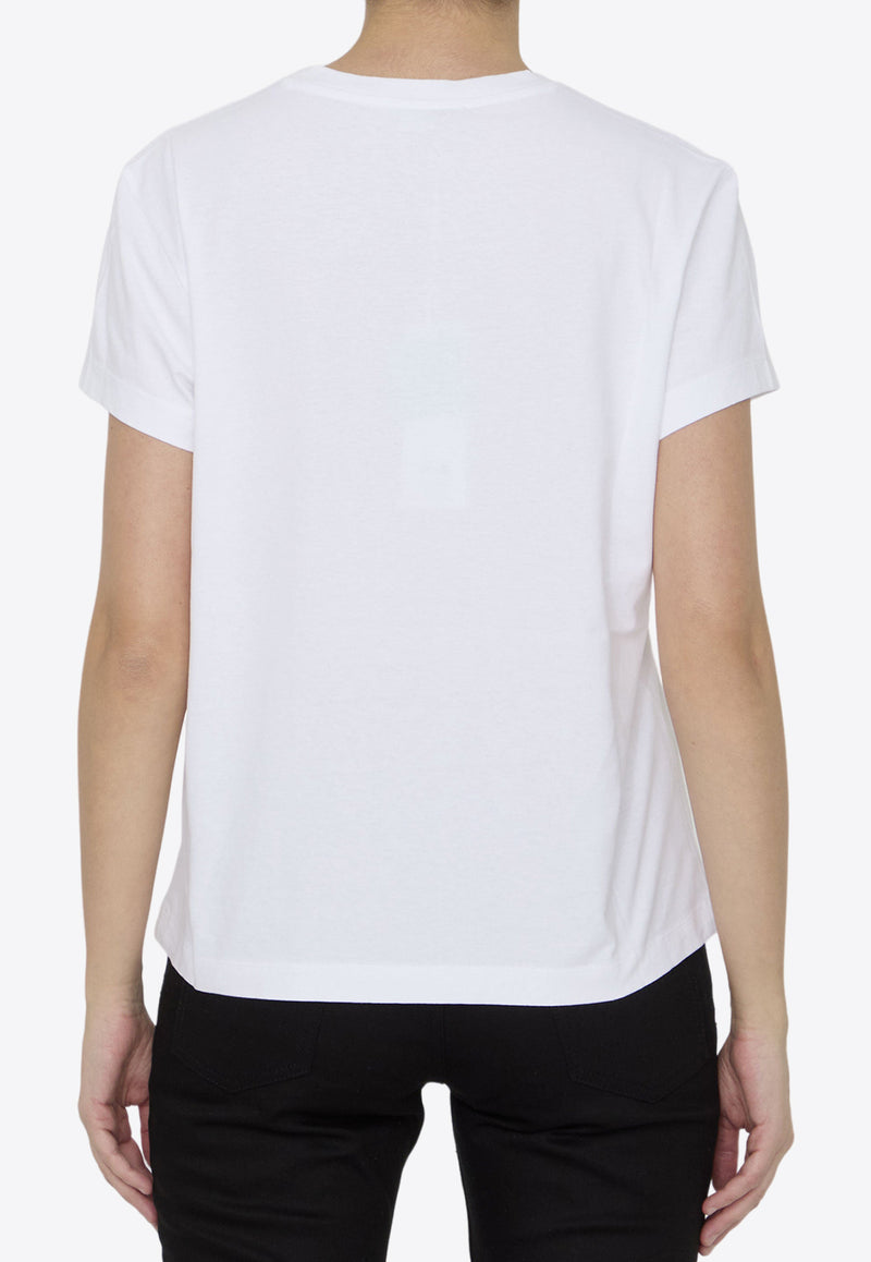 Stella McCartney Iconics Love Logo Embroidered T-shirt White 6J0273-3SPY52-9000