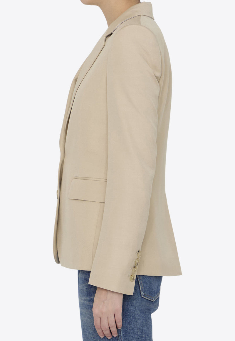 Stella McCartney Iconic Single-Breasted Blazer Beige 650094-3DU701-2600