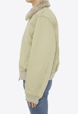 Burberry Shearling-Trimmed Bomber Jacket Beige 8077138--B7311