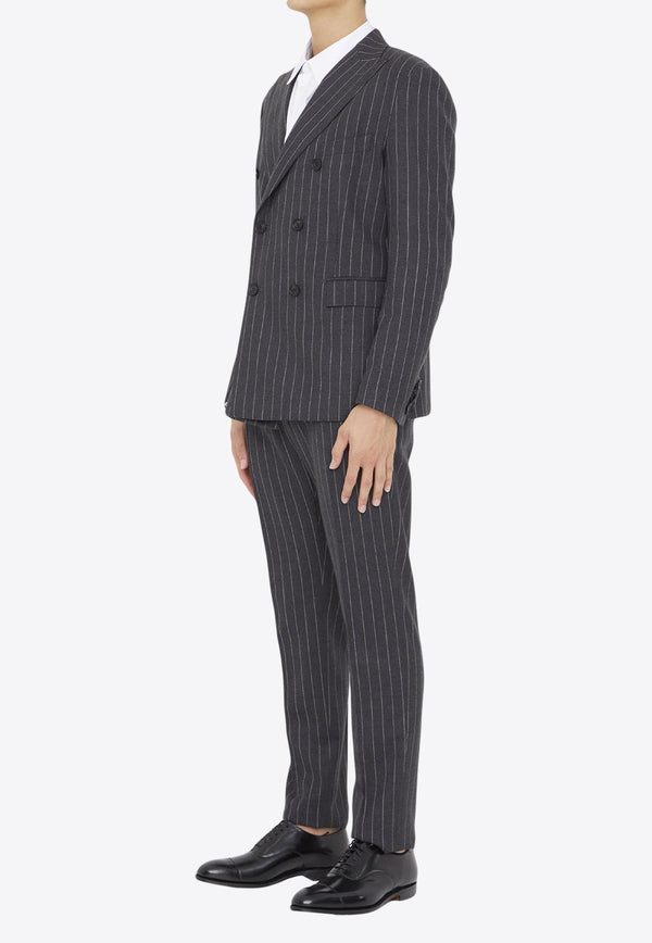 Tonello Pinstriped Two-Piece Wool Suit Gray 01AI3ROY-7460R-901