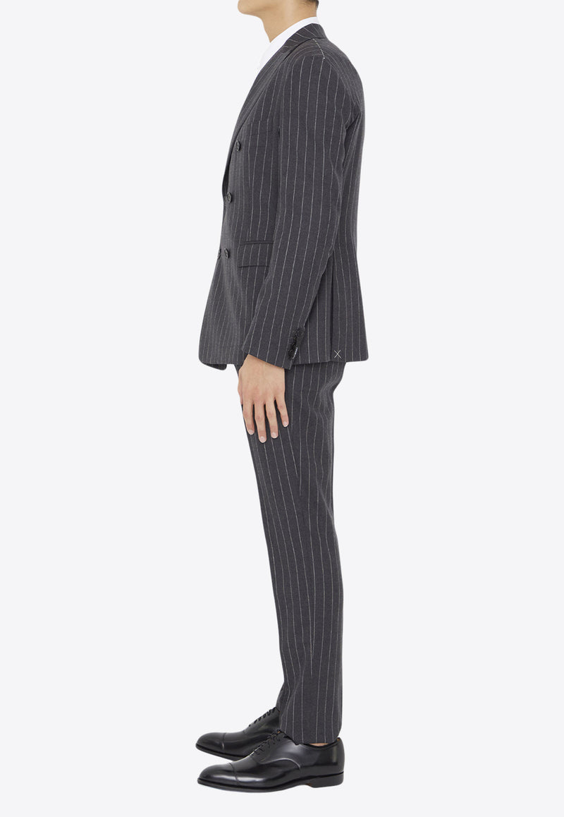 Tonello Pinstriped Two-Piece Wool Suit Gray 01AI3ROY-7460R-901