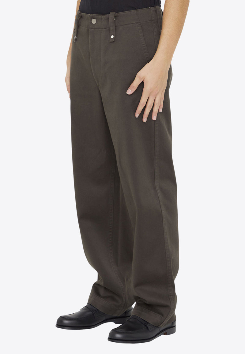 Burberry Straight-Leg Baggy Pants Green 8076645--B7326