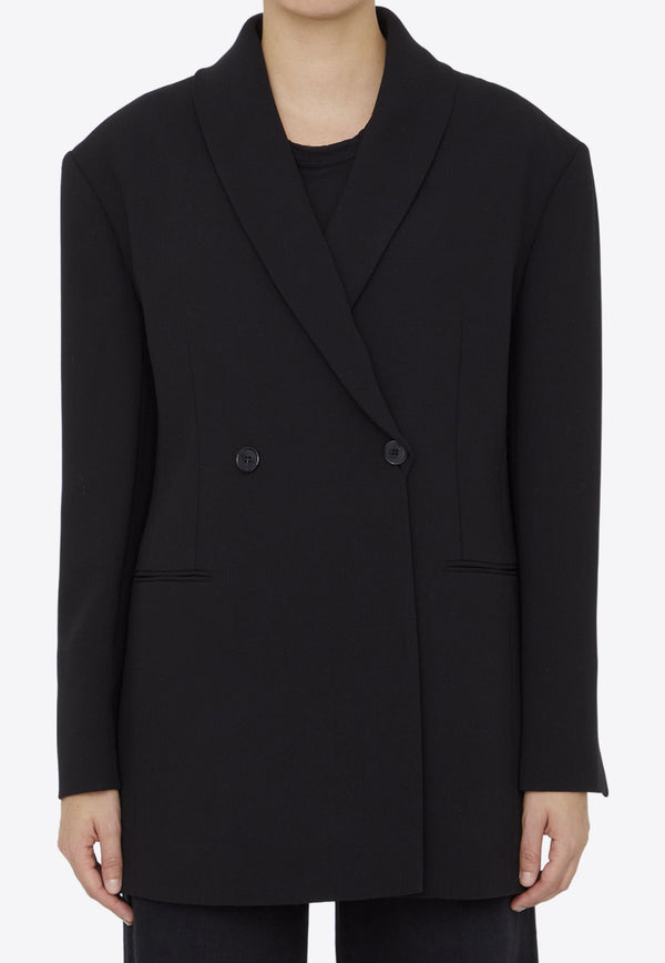 The Row Diomede Double-Breasted Wool Blazer Black 7428-W2571-BLK