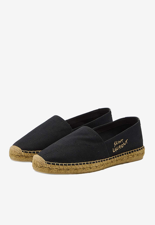 Saint Laurent Logo-Embroidered Canvas Espadrilles 605951-1P210-1000