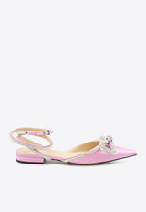 Mach 
Mach Double Bow Satin Slingback Flats Pink R24-S0017-CRP-922