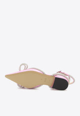 Mach 
Mach Double Bow Satin Slingback Flats Pink R24-S0017-CRP-922