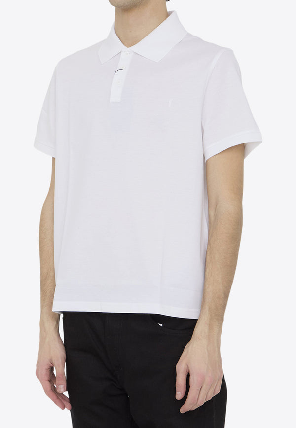 Saint Laurent Monogram Solid Polo T-shirt White 712300-YB2OC-9000