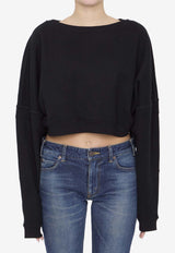 Saint Laurent Cropped Crewneck Sweatshirt 770879-Y36SW-1000