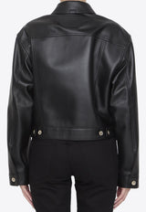 Balenciaga Cropped Leather Jacket Black 773439-TPS30-1000