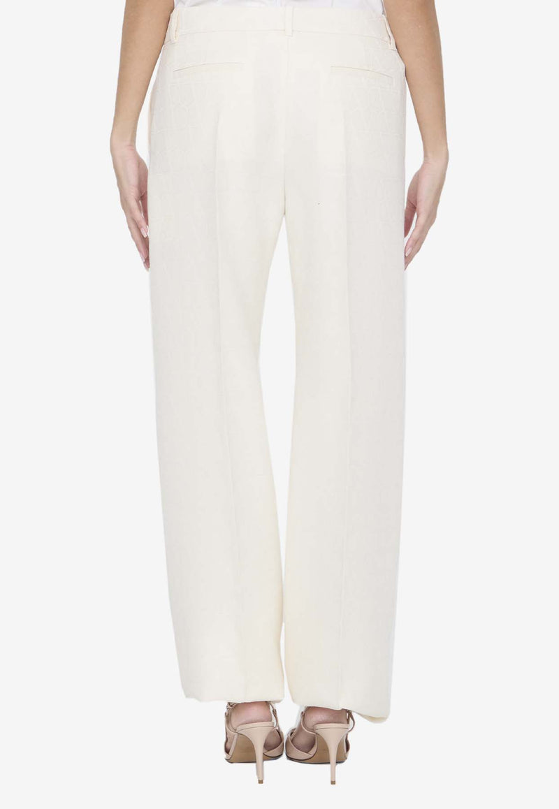 Valentino Toile Iconographe Tailored Pants Cream 4B3RB4M7-8G5-A03