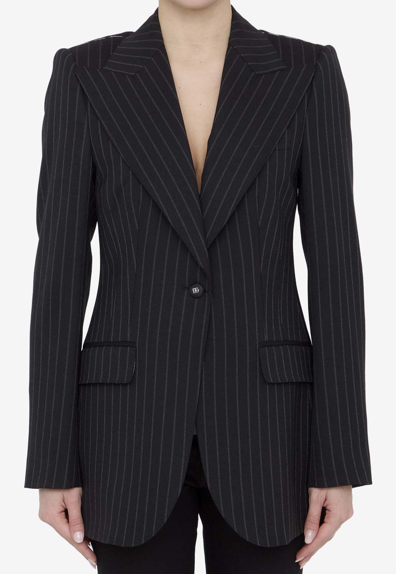 Dolce 
Gabbana Pinstripe Wool Blazer Black F29QGT-FRBC2-S8051