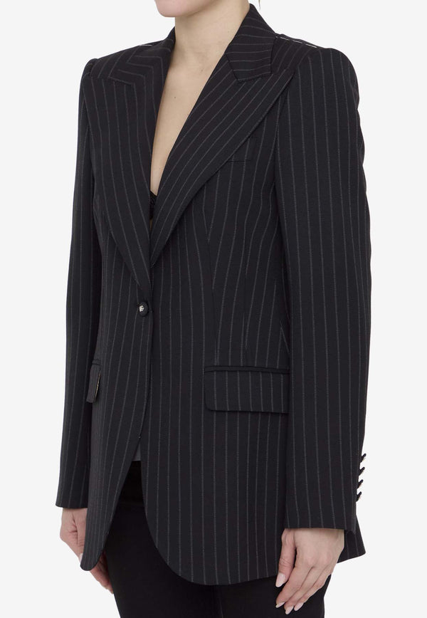 Dolce 
Gabbana Pinstripe Wool Blazer Black F29QGT-FRBC2-S8051