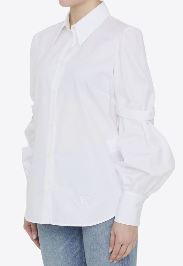 Off-White Classic Long-Sleeved Shirt with Straps White OWGE020S24FAB001--0101