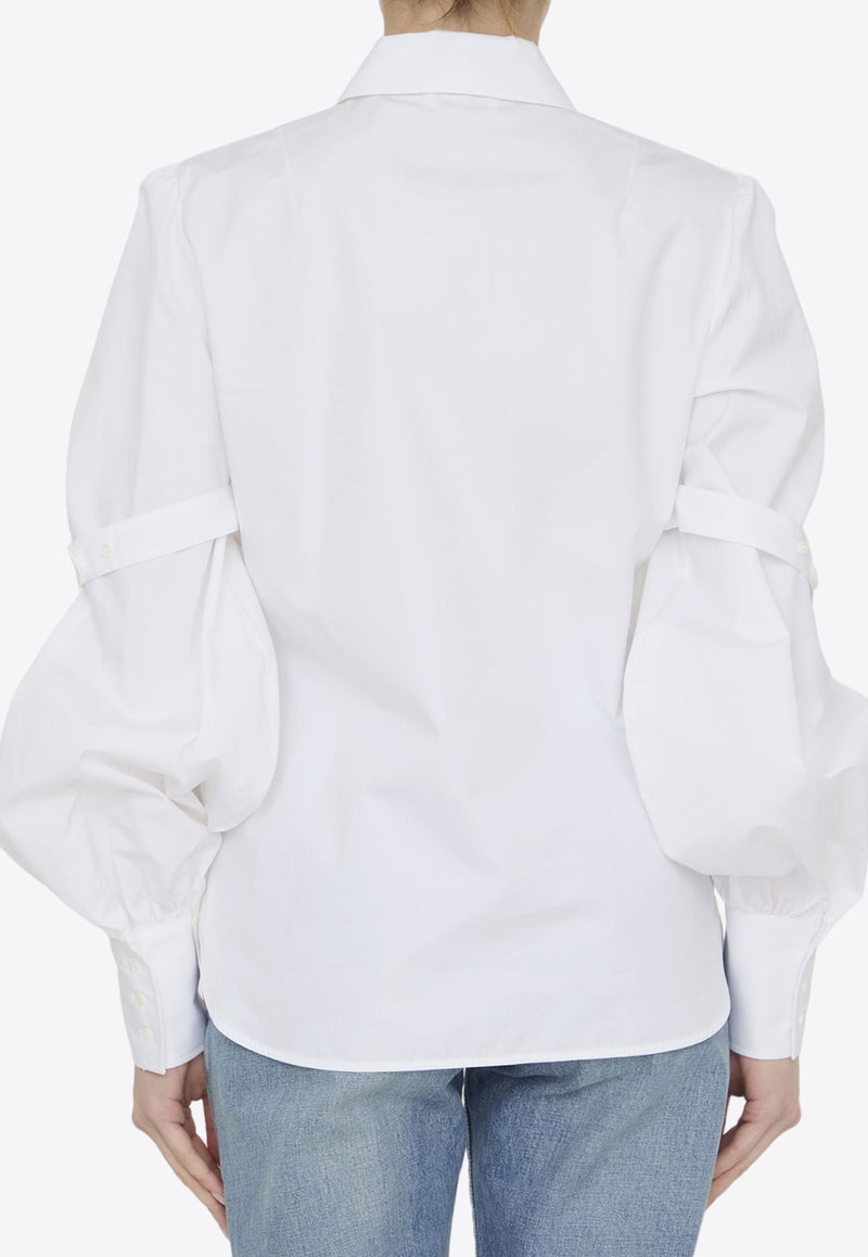 Off-White Classic Long-Sleeved Shirt with Straps White OWGE020S24FAB001--0101