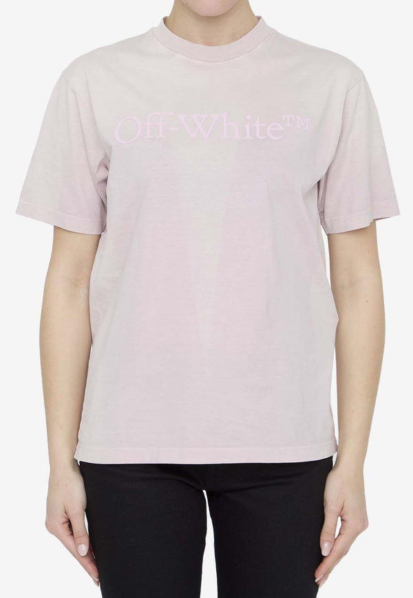 Off-White Rubberized Logo Crewneck T-shirt Lilac OWAA049S24JER001--3636