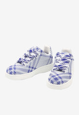 Burberry Box Check Knit Low-Top Sneakers Blue 8081584--B7462