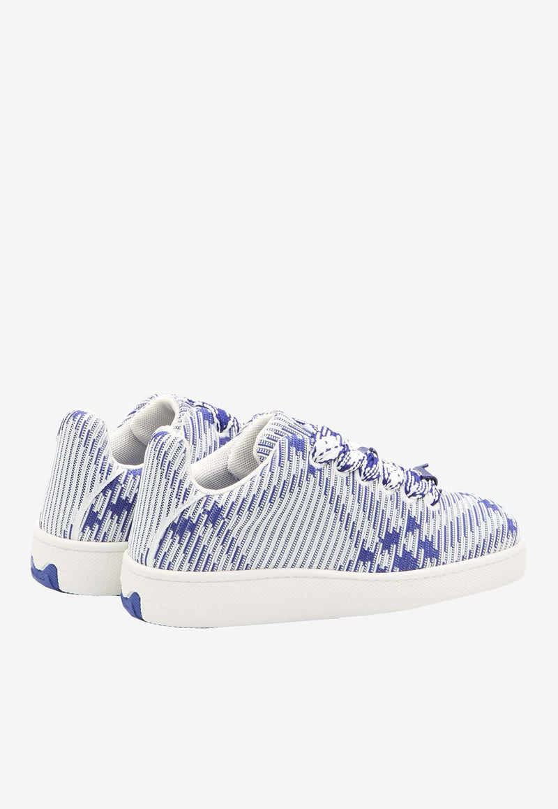 Burberry Box Check Knit Low-Top Sneakers Blue 8081584--B7462