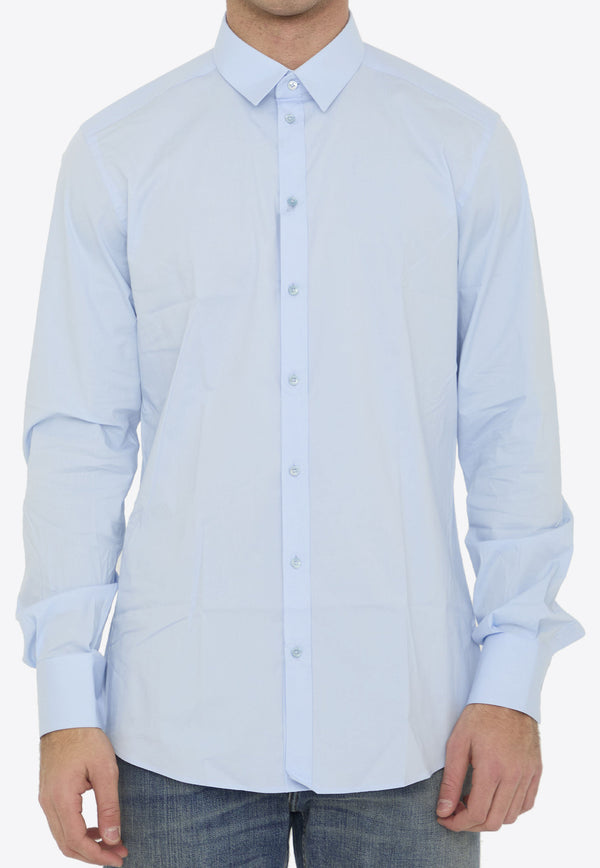 Dolce 
Gabbana Long-Sleeved Slim Shirt Light Blue G5EJ0T-GG826-B1581