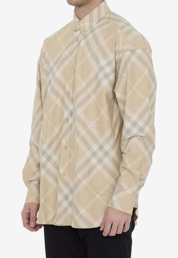 Burberry Checked Button-Down Shirt Beige 8082194--B8686