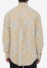 Burberry Checked Button-Down Shirt Beige 8082194--B8686