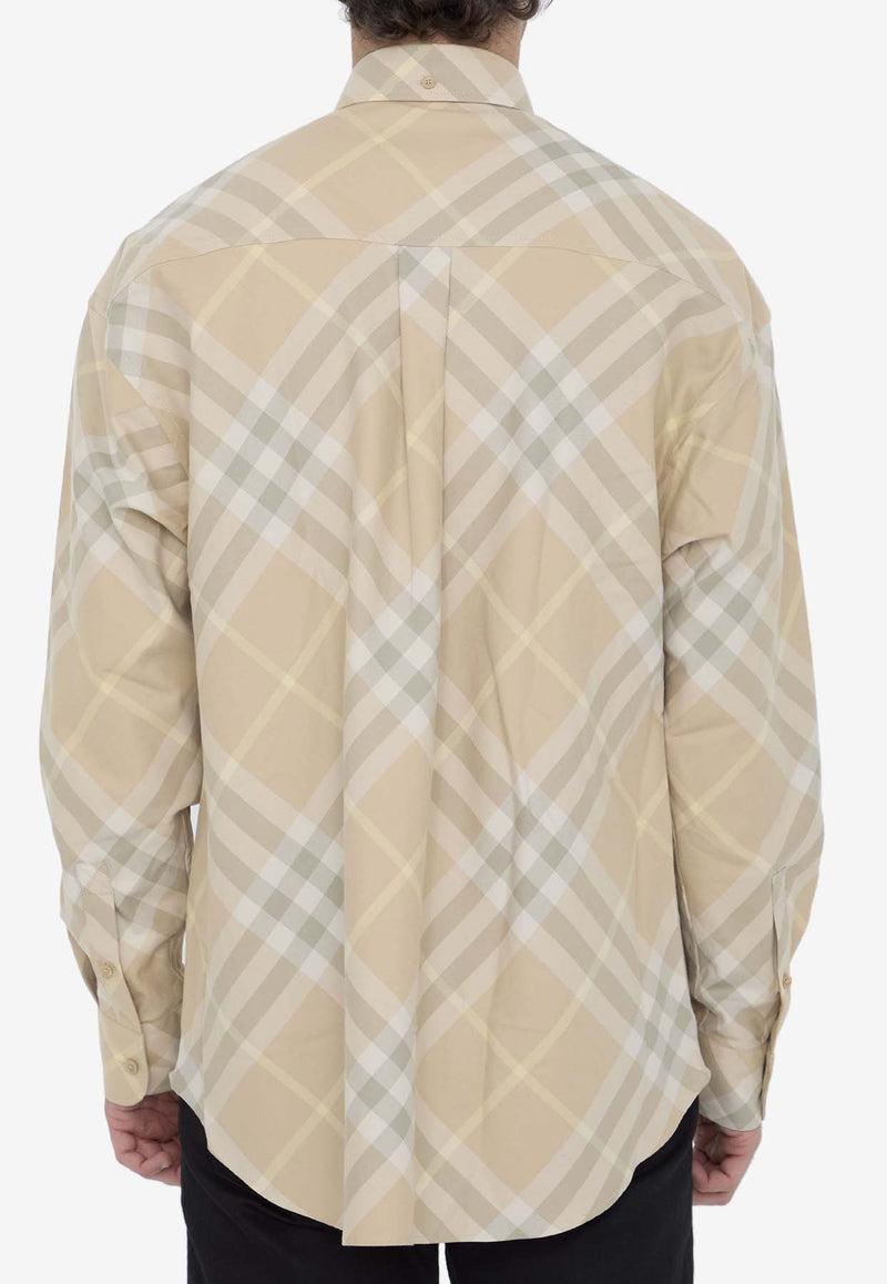 Burberry Checked Button-Down Shirt Beige 8082194--B8686