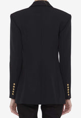 Balmain Single-Breasted Virgin Wool Blazer Black CF1SE055WC09--0PA