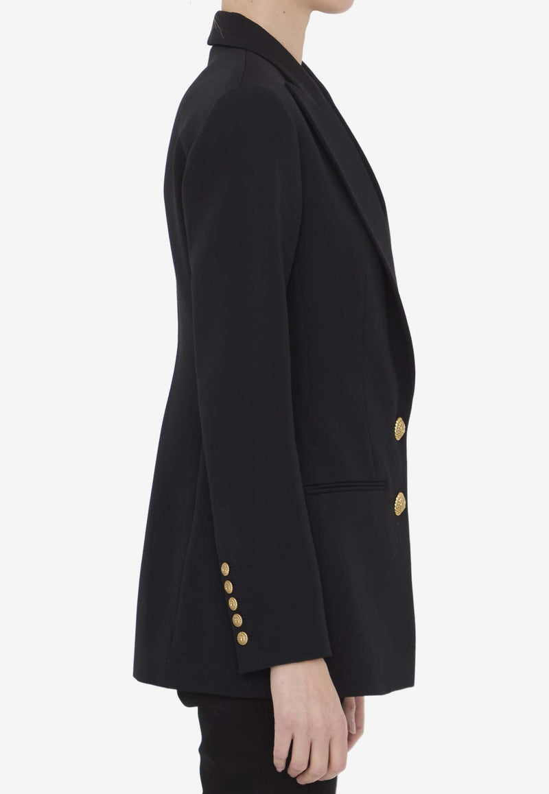 Balmain Single-Breasted Virgin Wool Blazer Black CF1SE055WC09--0PA