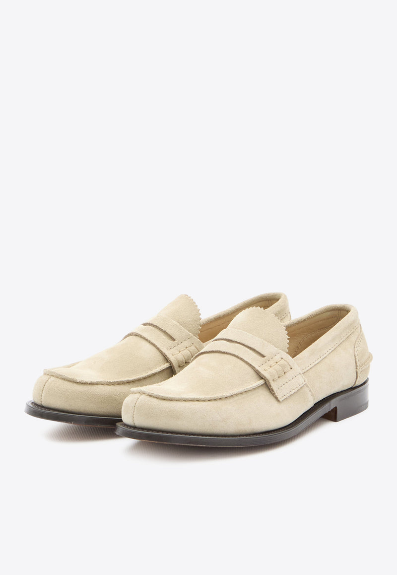 Church
s Pembrey Suede Penny Loafers Beige EDB003-9VE-F0AHP