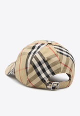 Burberry EDK Checked Baseball Cap 8085723--A2021 Beige