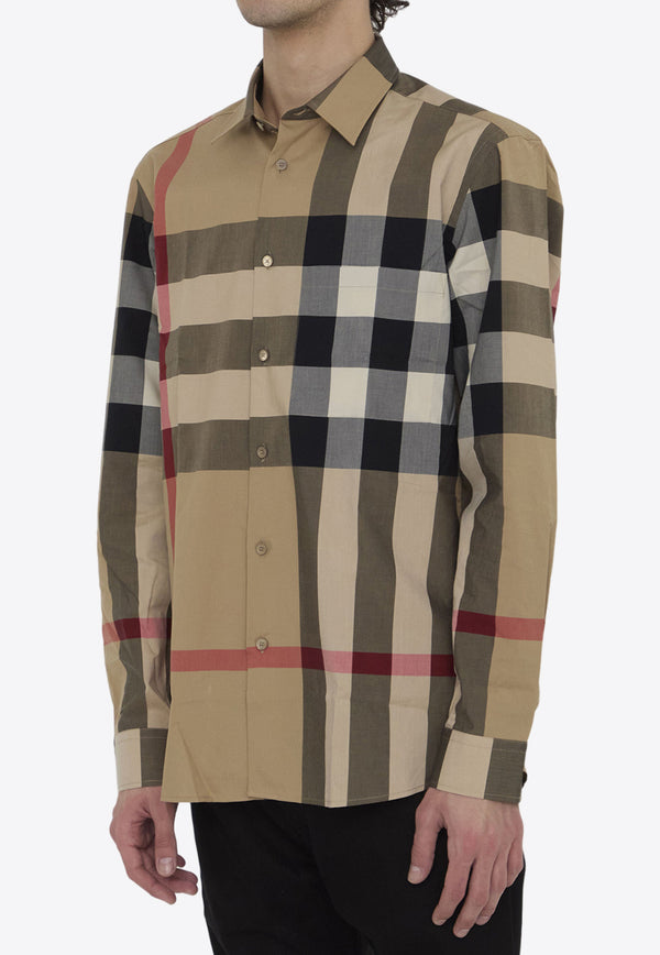 Burberry Vintage Check Long-Sleeved Shirt 8071445--A7028 Beige