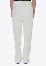 Burberry Straight-Leg Pressed Crease Pants Cream 8088801--A7051