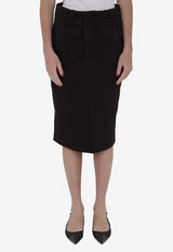 Saint Laurent Knee-Length Pencil Skirt Black 786191-Y04VF-1376